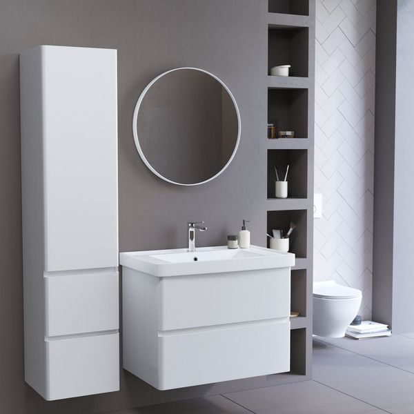 OLIVA пенал 155*35*35см підвісний білий для ванної кімнати, Volle 15-45-55 15-45-55 фото