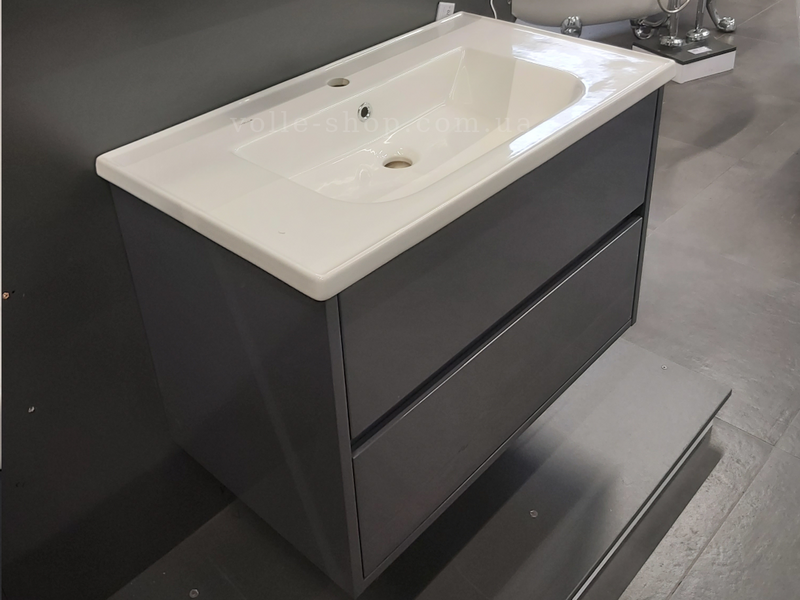 TEO шафка з умивальником 80см сірий для ванної кімнати, Volle 15-88-81G 15-88-81G фото